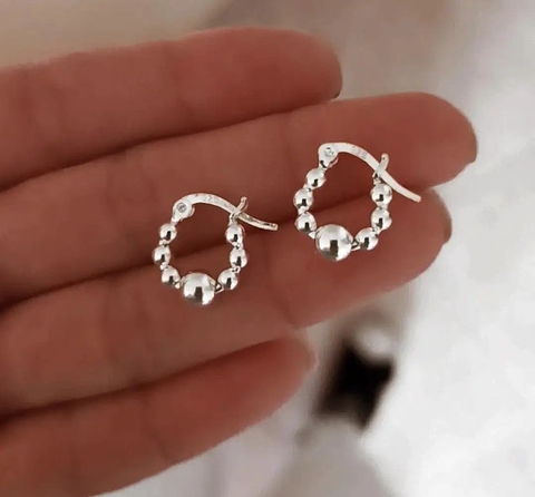 Argollitas Mily/Par/Plata925/1,2mm/Cierre italia