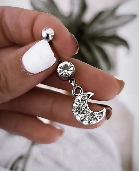 Luna/Aro Colgante para ombligo/Acero Quirúrgico