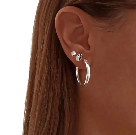 Argollas/Par/Plata inflada/2,6mm