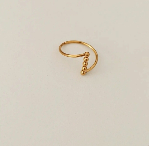 Anillo GOLD/5 bolitas/N°17 y N°18
