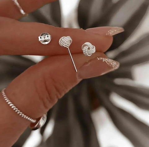 Aros nudo/Par/Labrados/5mm/Plata925