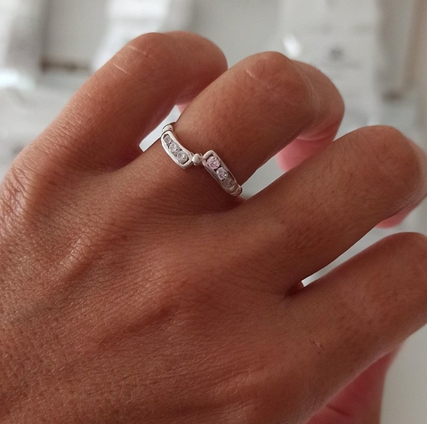 Anillo doble cubic/Plata925/