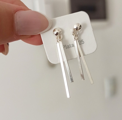 Aros doble barrita/Par/Plata925