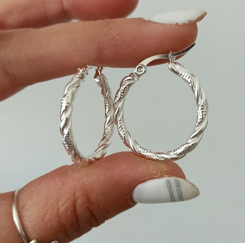 Argollas giro/2,5cm/Acero blanco