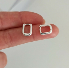Argollas mini paper clip/Par/10mm/Acero blanco - LourdesJoyas