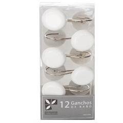 Ganchos de Baño Metal Botón Blanco