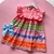 Vestido Trapézio Coral Pontos de Costura Farfalla Girl