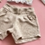 Conjunto Siena Branco Gola Babado Short Nude Bambollina na internet