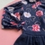 Conjunto Azul Marinho Floral Manga Longa Saia Bambollina - Mari Kids