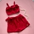 Conjunto Cropped Short Saia Vermelho TrickNick