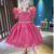 Vestido Luxo Beatrice Rosa Barbie Plumas Farfalla -