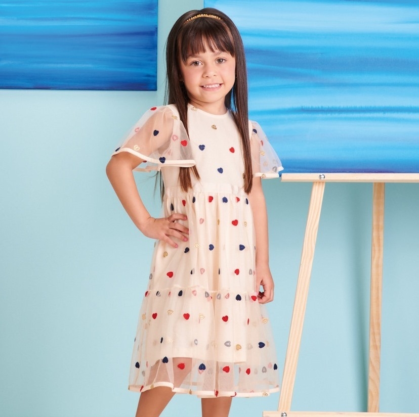 Vestido Cora es Tule Nude Momi Mari Kids