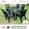 juego de exterior 6 Sillones Kansas con mesa desarmable de 1.40*0.75cm