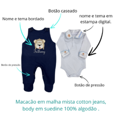 Macacão Jardineiro + body polo (menino) - comprar online