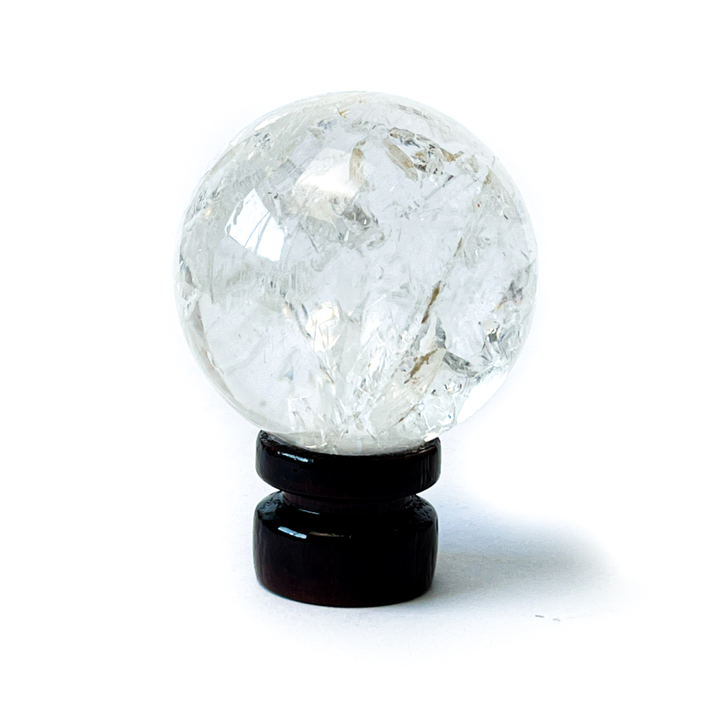 Esfera Bola de Cristal Pedra Quartzo Extra Transparente Tamanho G
