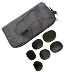 Kit Bolsa Térmica + 6 Pedras Quente Vulcânica Massagem