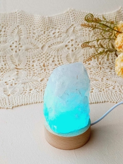 LUMINARIA COM PEDRA NATURAL QUARTZO BRANCO - loja online