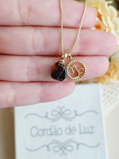 COLAR SIGNO DE CAPRICORNIO COM PEDRA NATURAL AMAZONITA - loja online