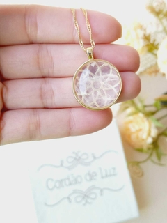 COLAR MANDALA FLOR DA VIDA COM PEDRA NATURAL - comprar online