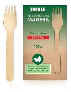 Tenedor Ecológico de Madera (X 100 U) - comprar online