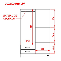 Placard 4 puertas Tbaco