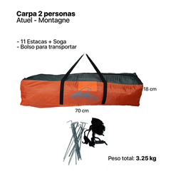 Imagen de CARPA ATUEL AUTO 2P ROJ/GRI MONTAGNE promo40 (IKAR1K2TL2RROST)