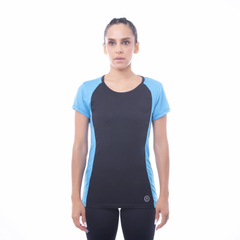 REMERA TECNICA NEGRO TURQUESA PUNTO SPORTY (MURET-NTU) en internet