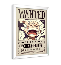 Quadro Poster Decorativo One Piece Luffy Gear 5 Cartaz de Procurado na internet