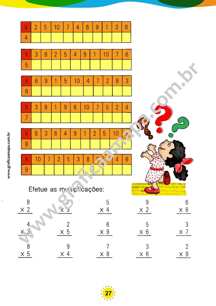 Tabuada do 4 e 5 worksheet