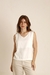 Blusa Viscose Gola V Off-White