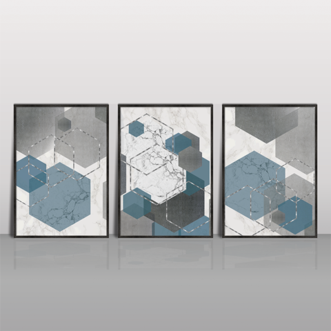 Conjunto de 3 quadrados decorativos hexagonais com desenho vegetal em  cartão com acabamento multicolorido Forme 696HGN1102 - Comprar com preços  económicos