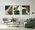 Composição com 3 Quadros decorativos Abstrato formas orgânicas verde e marrom