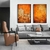 Composição com 2 Quadros decorativos Cores quentes com tons laranja