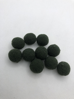 POMPOM SOLTO 14MM VERDE ESCURO - SAQUINHOS C/ 10 UNIDADES