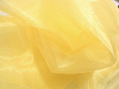 Tecido Organza Cristal Amarelo Bebê - 1 Metro