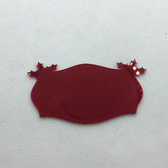 ACRÍLICO FELIZ NATAL VERMELHO 8 CM - UNIDADE