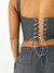 Corset Cropped Estruturado Cinza na internet