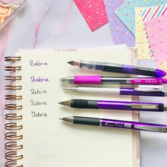 Kit de Escritura Zebra X5 Unidades en tonos Violetas + Estuche - comprar online