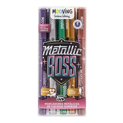 Marcador Metallic Boss Mooving - Pack de 5 colores