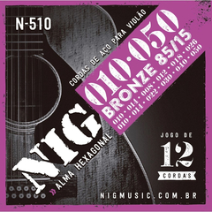 N510-12 ENCORDOAMENTO NIG P/VIOLÃO AÇO BRONZE 010/50 12C