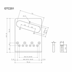 GOT-GTC201 GD PONTE PARA GUITARRA TELECASTER 10.8MM BRASS SADDLE GOTOH - comprar online