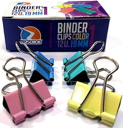 BINDER CLIPS EZCO COLOR 19 mm N°1 x 12 unidades en internet