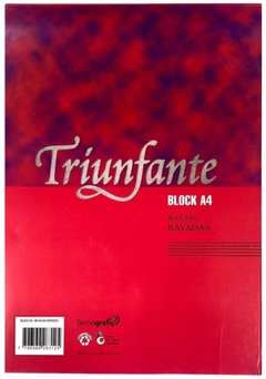 BLOCK TRIUNFANTE A4 x 80 Hojas Rayadas
