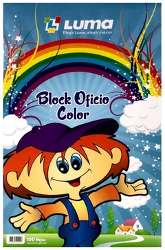 BLOCK LUMA OFICIO x 100 Hojas de Color Liso