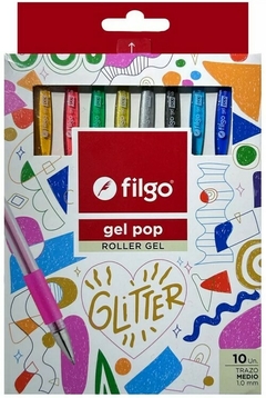 BOLÍGRAFO FILGO GEL POP GLITTER x 10