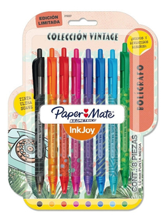 BOLÍGRAFO KILOMÉTRICO RETRÁCTIL x 8 COLECCIÓN VINTAGE PAPER MATE