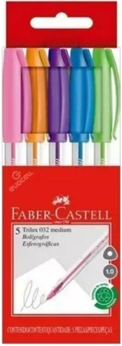 BOLÍGRAFO TRILUX 032 MEDIUM FABER CASTELL x 5 colores