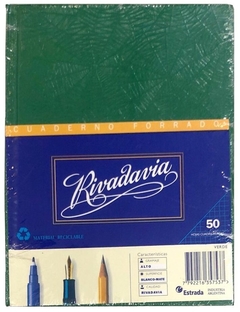 CUADERNO RIVADAVIA 16 x 21 cm TAPAS DURAS 50 HOJAS CUADRICULADO - comprar online