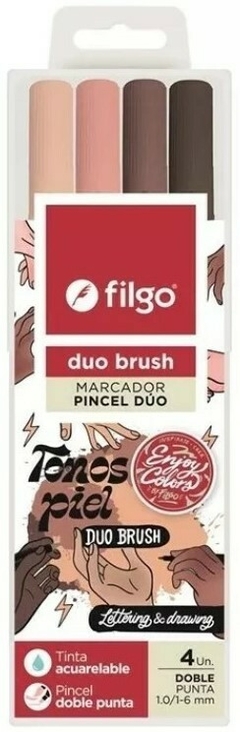 MARCADOR ACUARELABLE FILGO DUO BRUSH x 4 TONOS PIEL en internet