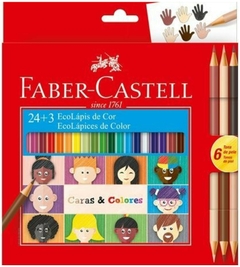 LÁPICES DE COLOR FABER CASTELL x 24 + 6 Tonos Piel